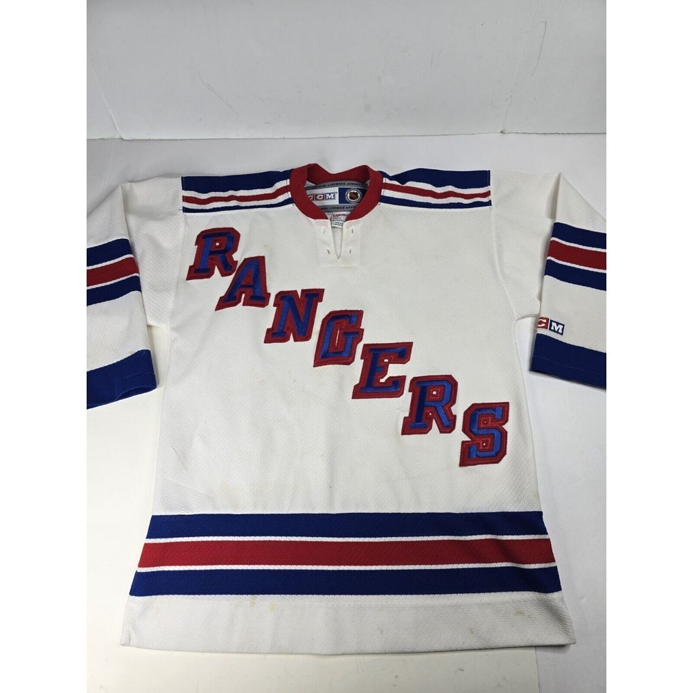 New York Rangers Vintage Jersey Authentic CCM Boys L/XL Mesh Blank-Back Canada